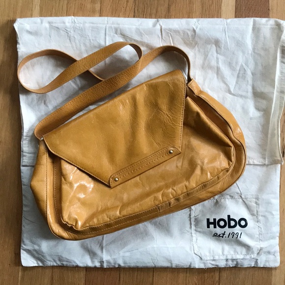 Yellow leather Hobo shoulder bag - Picture 1 of 4